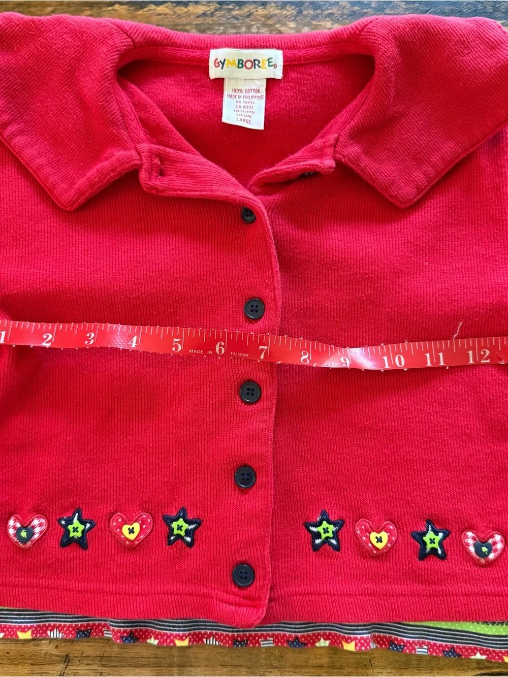 Vintage Gymboree  Girls Jacket Top Red Size L Rainbow Tag 90s Retro.